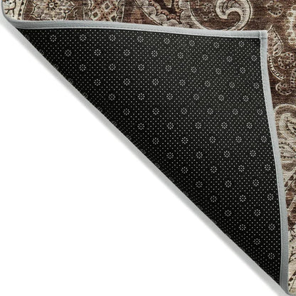 Carmina Brown Washable Indoor-Outdoor Rug-Outdoor Rugs-LOOMLAN Rugs-LOOMLAN