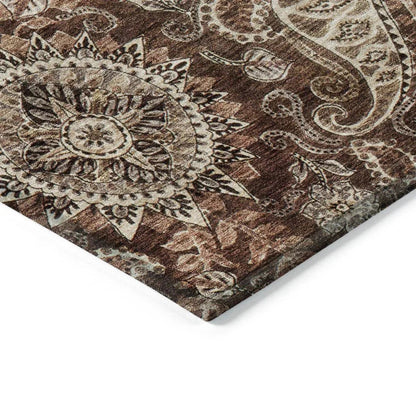 Carmina Brown Washable Indoor-Outdoor Rug-Outdoor Rugs-LOOMLAN Rugs-LOOMLAN