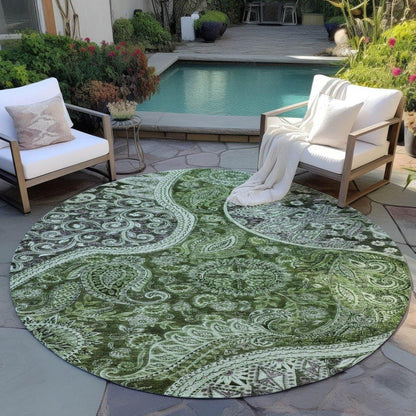 Carmina Green Washable Indoor-Outdoor Rug-Outdoor Rugs-LOOMLAN Rugs-LOOMLAN