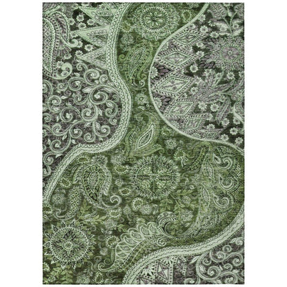 Carmina Green Washable Indoor-Outdoor Rug-Outdoor Rugs-LOOMLAN Rugs-2'6" x 3'10"-LOOMLAN