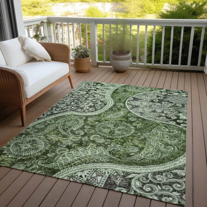 Carmina Green Washable Indoor-Outdoor Rug-Outdoor Rugs-LOOMLAN Rugs-LOOMLAN