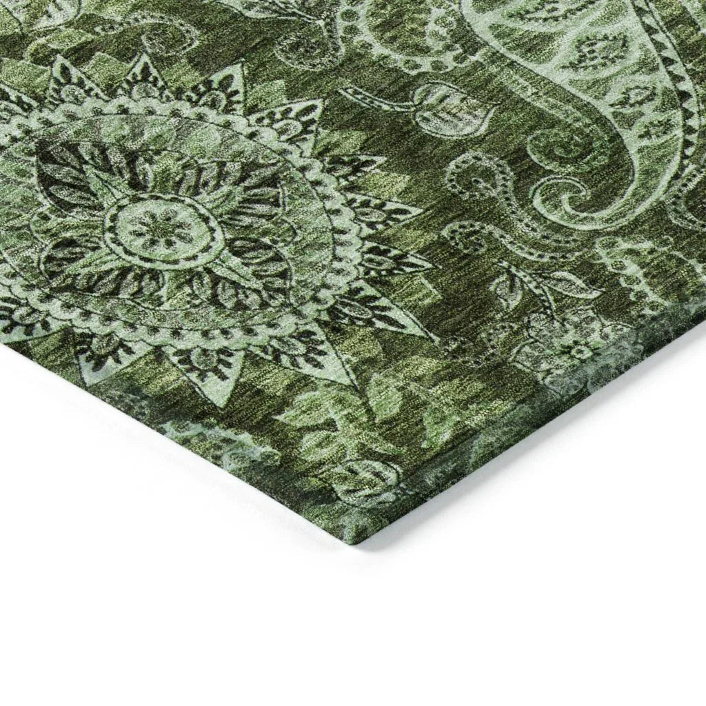Carmina Green Washable Indoor-Outdoor Rug-Outdoor Rugs-LOOMLAN Rugs-LOOMLAN