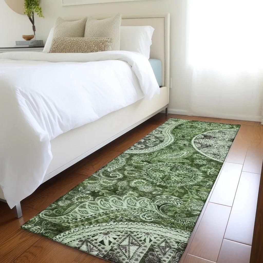 Carmina Green Washable Indoor-Outdoor Rug-Outdoor Rugs-LOOMLAN Rugs-LOOMLAN
