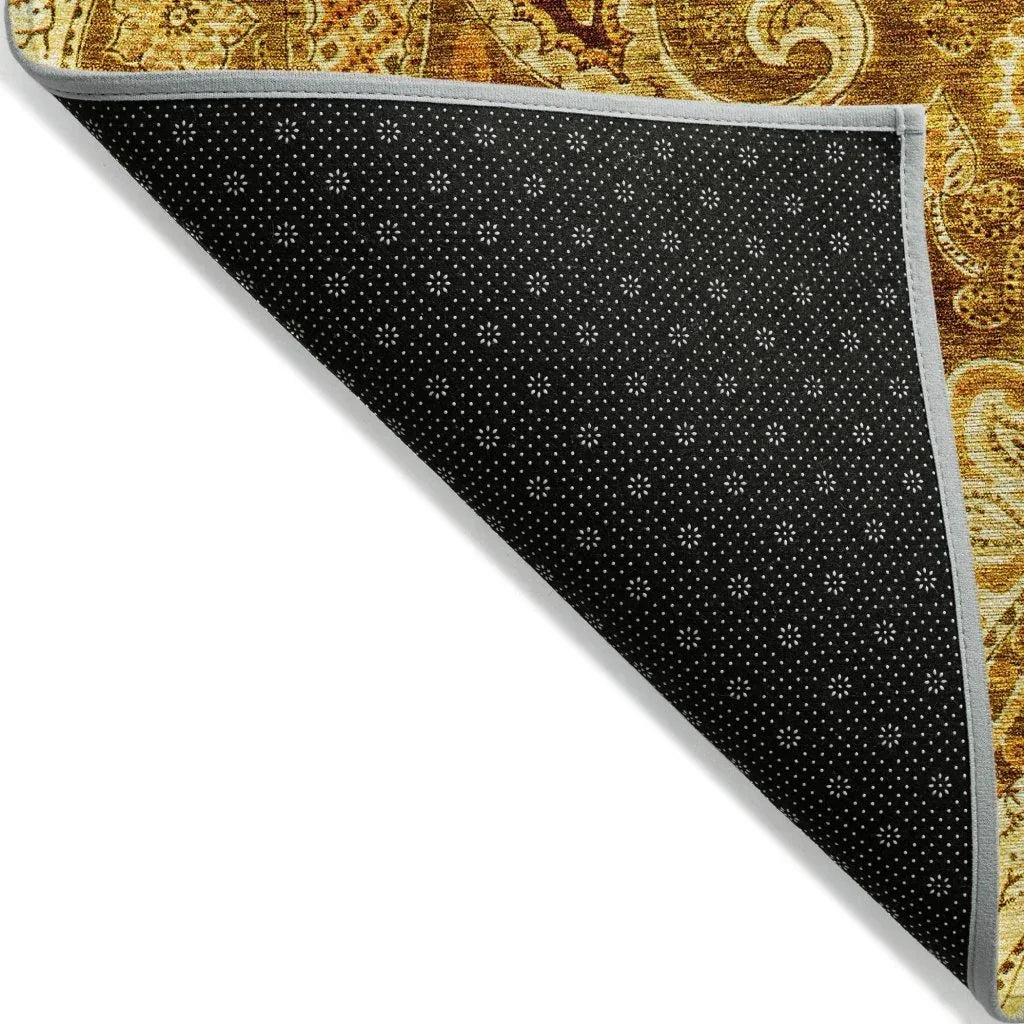 Carmina Orange Washable Indoor-Outdoor Rug-Outdoor Rugs-LOOMLAN Rugs-LOOMLAN