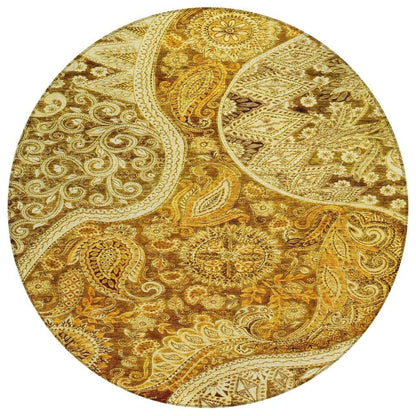 Carmina Orange Washable Indoor-Outdoor Rug-Outdoor Rugs-LOOMLAN Rugs-8' x 8'-LOOMLAN