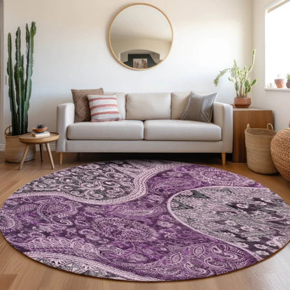 Carmina Purple Washable Indoor-Outdoor Rug-Outdoor Rugs-LOOMLAN Rugs-LOOMLAN