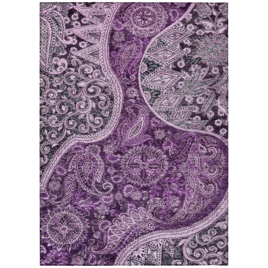 Carmina Purple Washable Indoor-Outdoor Rug-Outdoor Rugs-LOOMLAN Rugs-2'6" x 3'10"-LOOMLAN