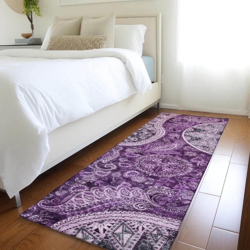 Carmina Purple Washable Indoor-Outdoor Rug-Outdoor Rugs-LOOMLAN Rugs-LOOMLAN