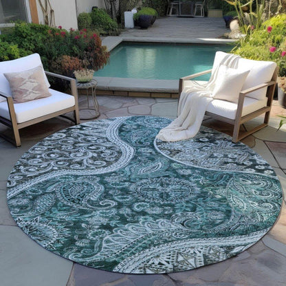 Carmina Teal Washable Indoor-Outdoor Rug-Outdoor Rugs-LOOMLAN Rugs-LOOMLAN