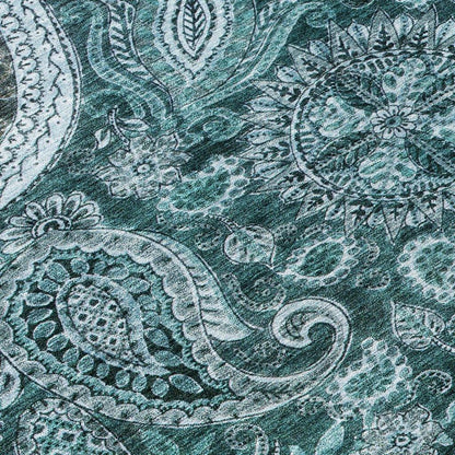 Carmina Teal Washable Indoor-Outdoor Rug-Outdoor Rugs-LOOMLAN Rugs-LOOMLAN