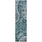 Carmina Teal Washable Indoor-Outdoor Rug-Outdoor Rugs-LOOMLAN Rugs-2'3" x 7'6"-LOOMLAN