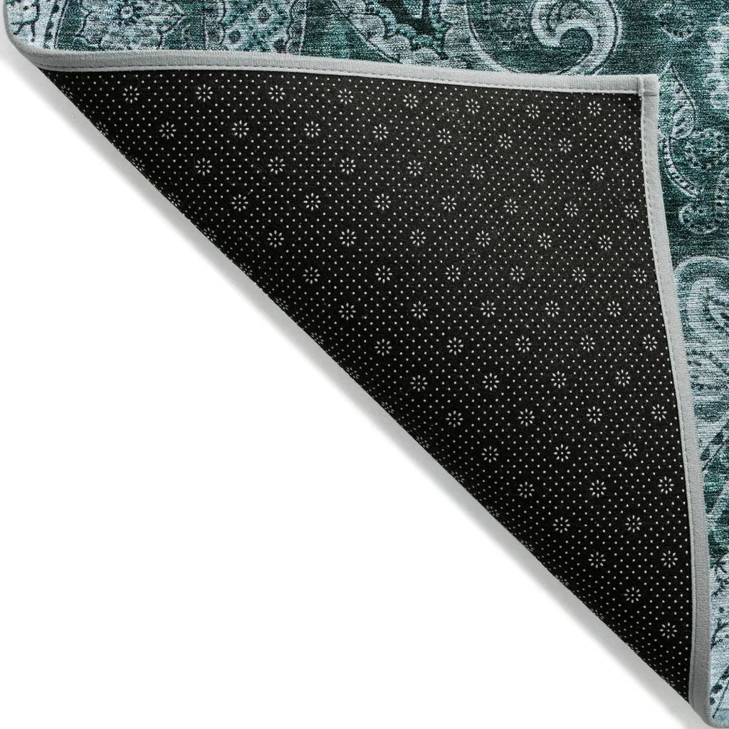 Carmina Teal Washable Indoor-Outdoor Rug-Outdoor Rugs-LOOMLAN Rugs-LOOMLAN