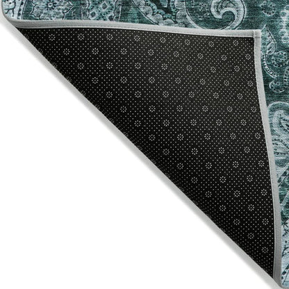 Carmina Teal Washable Indoor-Outdoor Rug-Outdoor Rugs-LOOMLAN Rugs-LOOMLAN