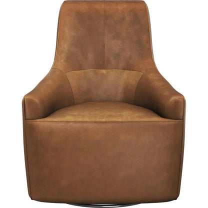 Carmine Swivel Lounge Chair Cognac Leather - LOOMLAN - SUNPAN - Club Chairs