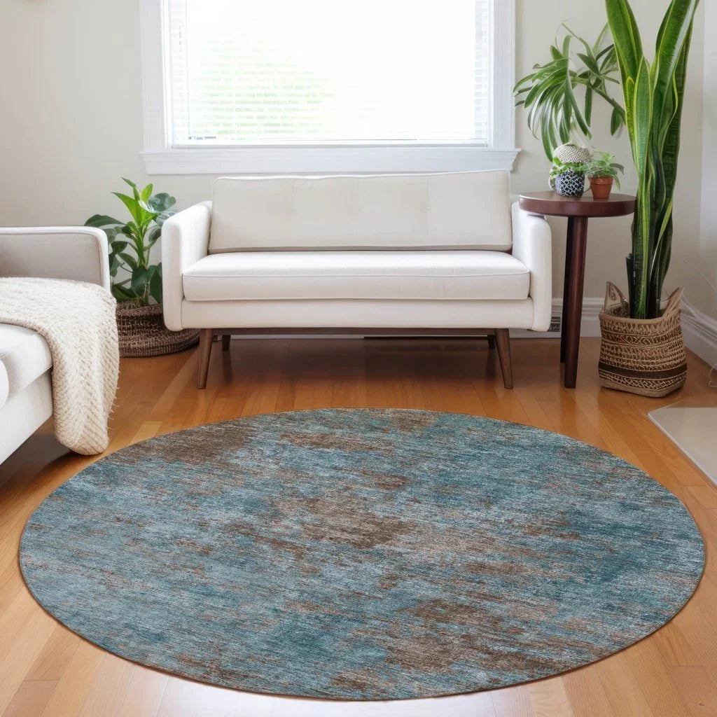 Carmine Teal Washable Indoor - Outdoor Rug - LOOMLAN - LOOMLAN Rugs - Outdoor Rugs