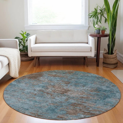 Carmine Teal Washable Indoor - Outdoor Rug - LOOMLAN - LOOMLAN Rugs - Outdoor Rugs