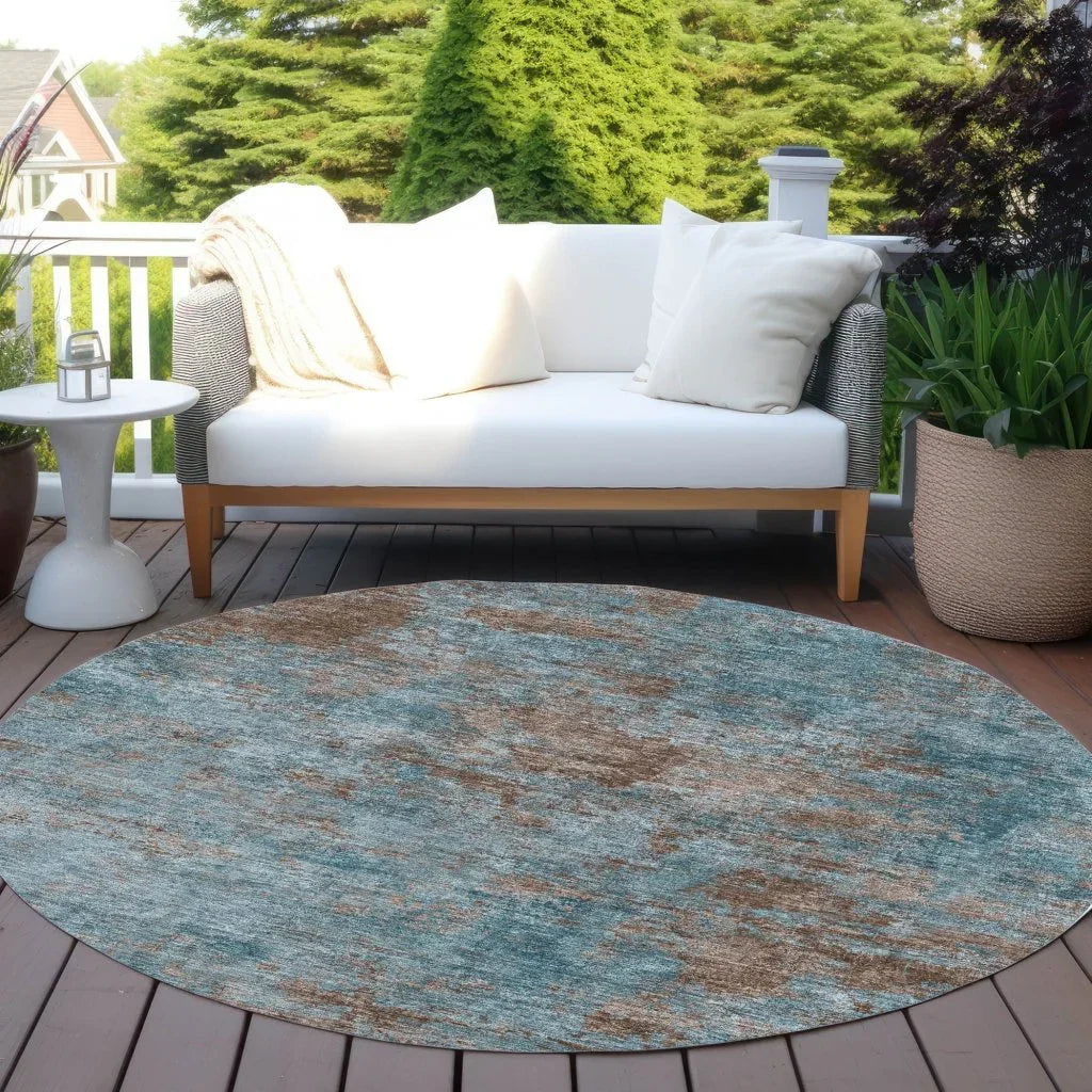 Carmine Teal Washable Indoor - Outdoor Rug - LOOMLAN - LOOMLAN Rugs - Outdoor Rugs