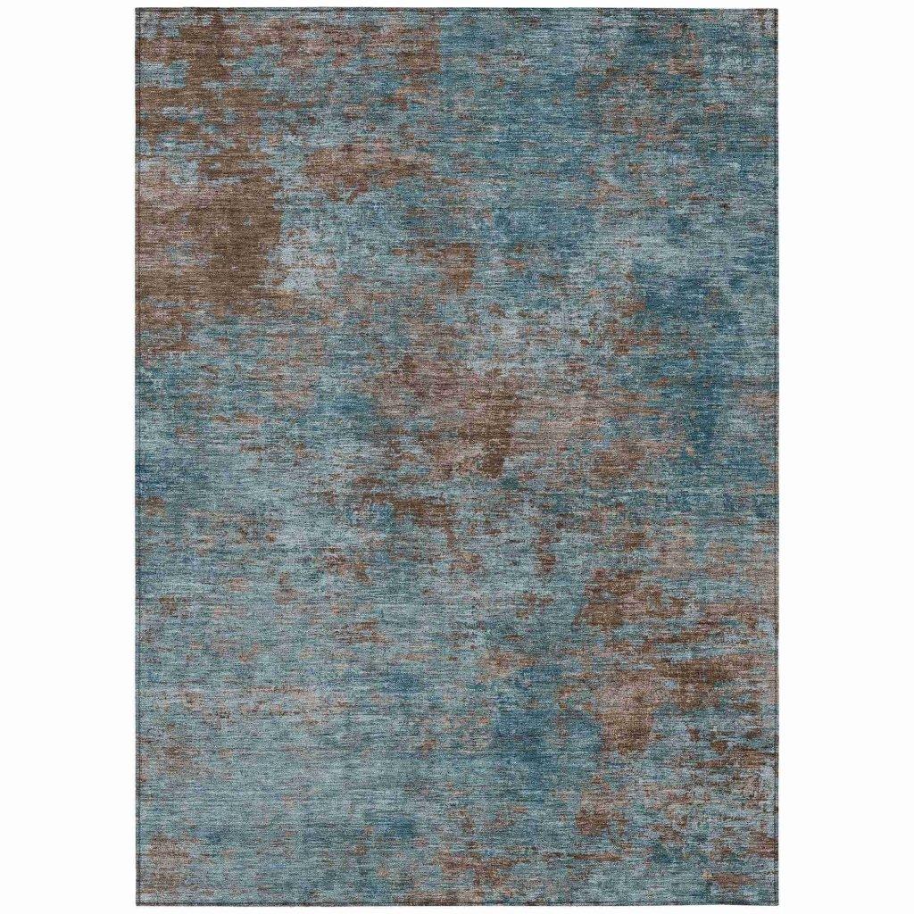Carmine Teal Washable Indoor - Outdoor Rug - LOOMLAN - LOOMLAN Rugs - Outdoor Rugs
