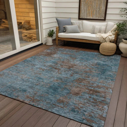 Carmine Teal Washable Indoor - Outdoor Rug - LOOMLAN - LOOMLAN Rugs - Outdoor Rugs