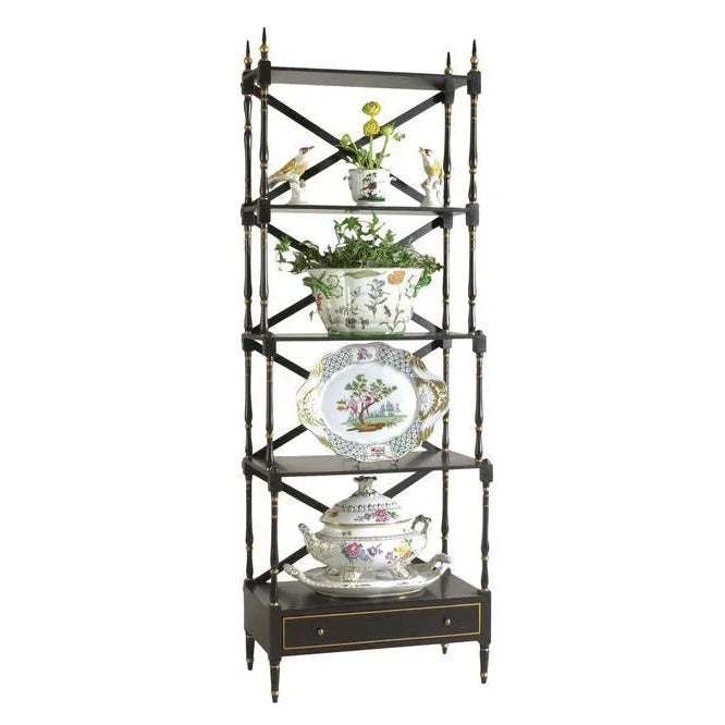 Carnaby Poplar Made Black Etagere-Etageres-Chelsea House-LOOMLAN