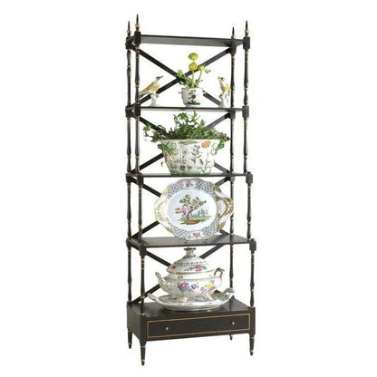 Carnaby Poplar Made Black Etagere-Etageres-Chelsea House-LOOMLAN