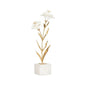 Carnation on Alabaster Stand White Sculpture - LOOMLAN - Chelsea House - Statues & Sculptures