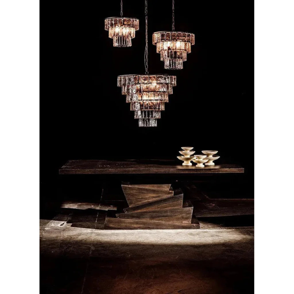 Carnegie Metal And Glass Chandelier