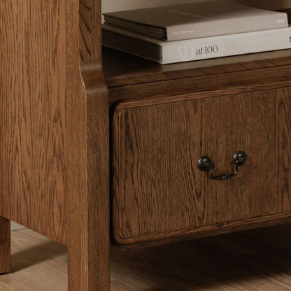 Caroline Warm Brown Solid Oak Etagere-Etageres-Moe's Home-LOOMLAN