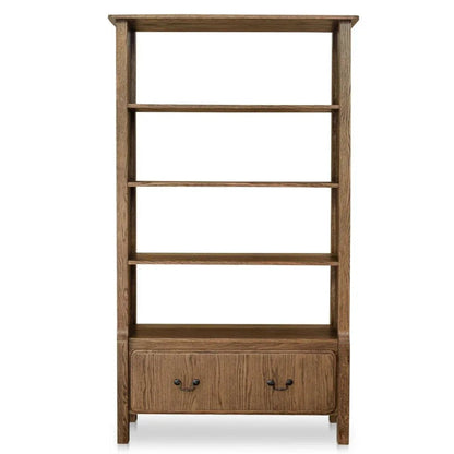 Caroline Warm Brown Solid Oak Etagere-Etageres-Moe's Home-LOOMLAN
