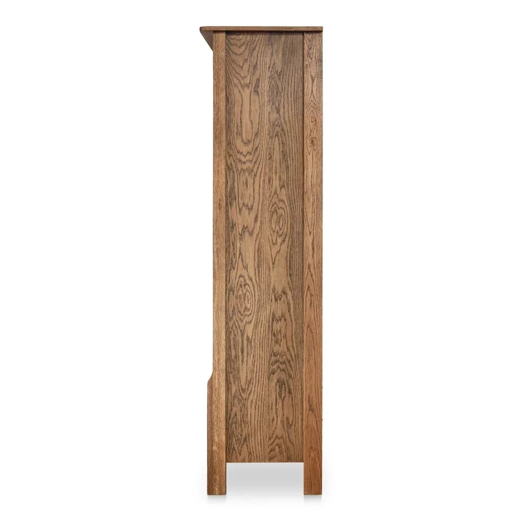 Caroline Warm Brown Solid Oak Etagere-Etageres-Moe's Home-LOOMLAN