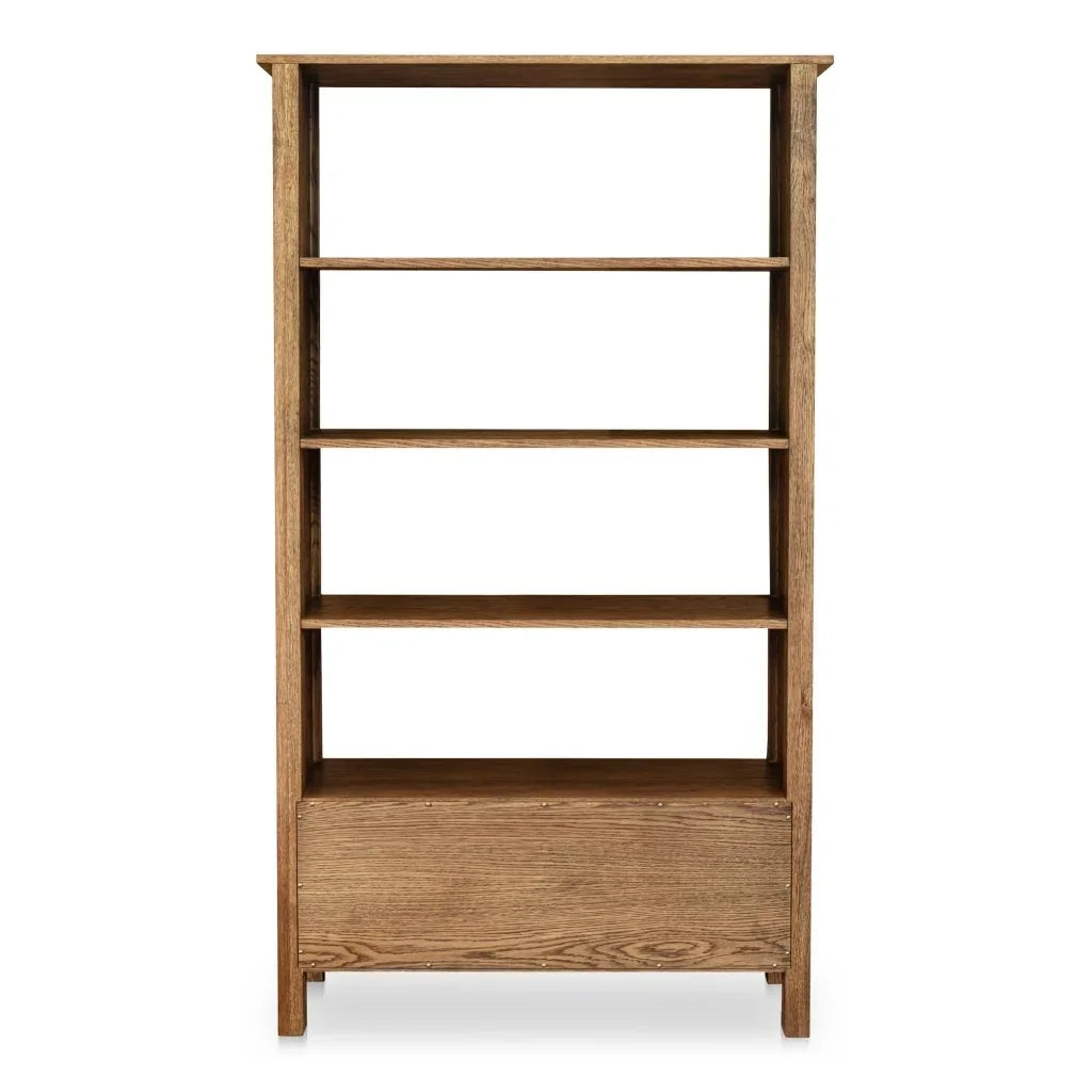 Caroline Warm Brown Solid Oak Etagere-Etageres-Moe's Home-LOOMLAN