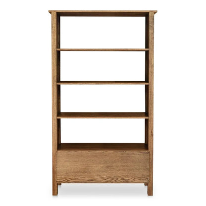Caroline Warm Brown Solid Oak Etagere-Etageres-Moe's Home-LOOMLAN