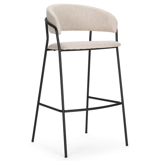 Carolyn Oatmeal Fabric Barstool