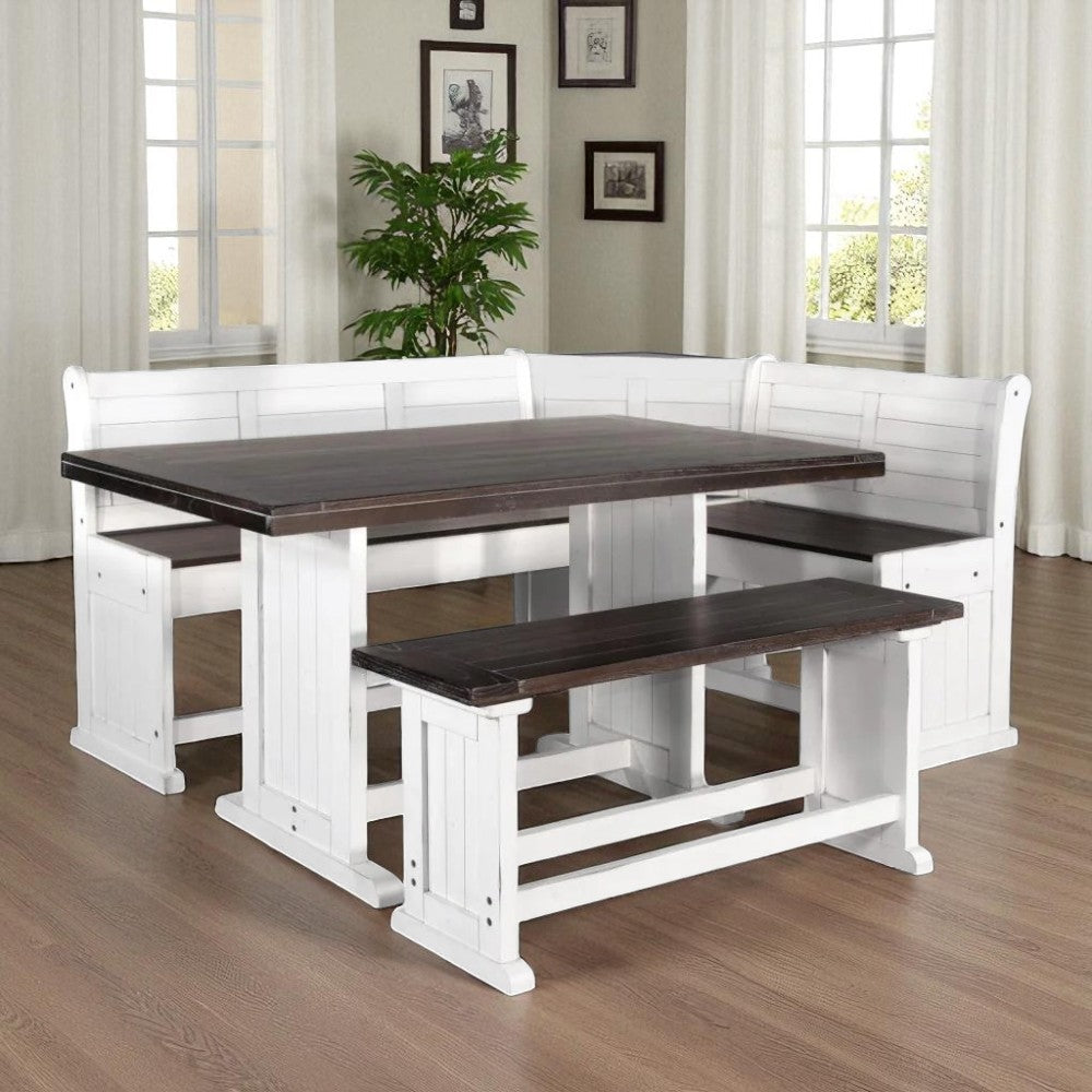 Carriage House Counter Height Breakfast Nook Set-Dining Table Sets-Sunny D-LOOMLAN