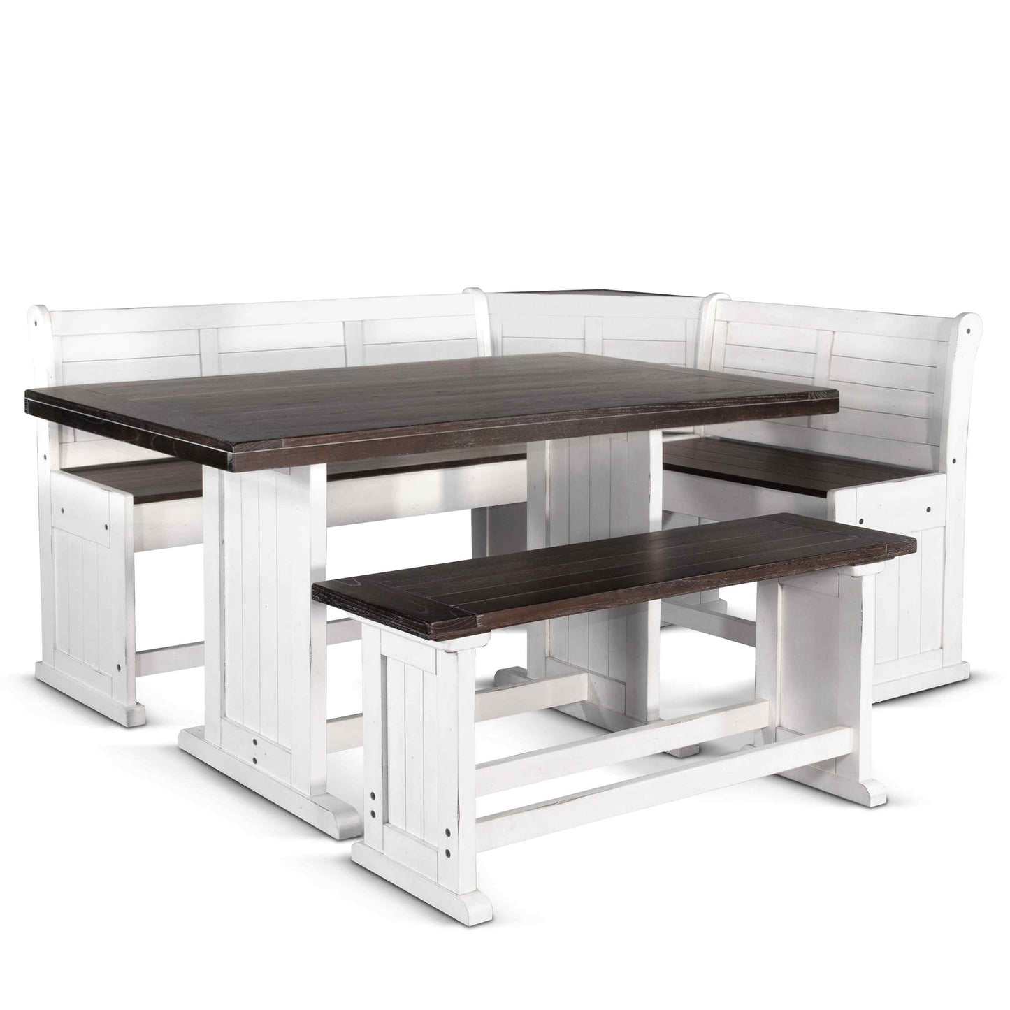 Carriage House Counter Height Breakfast Nook Set-Dining Table Sets-Sunny D-LOOMLAN