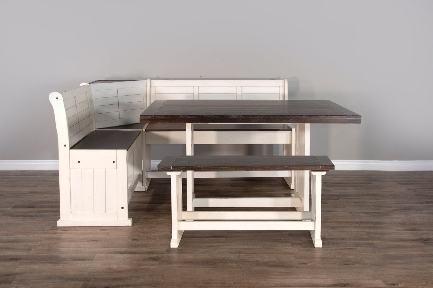 Carriage House Counter Height Breakfast Nook Set-Dining Table Sets-Sunny D-LOOMLAN