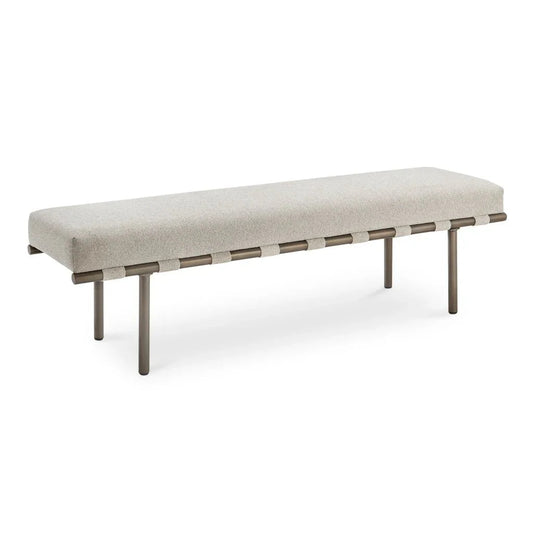 Carson Bronze Metal Frame Dining Bench - LOOMLAN - Moe's Home - Dining Benches