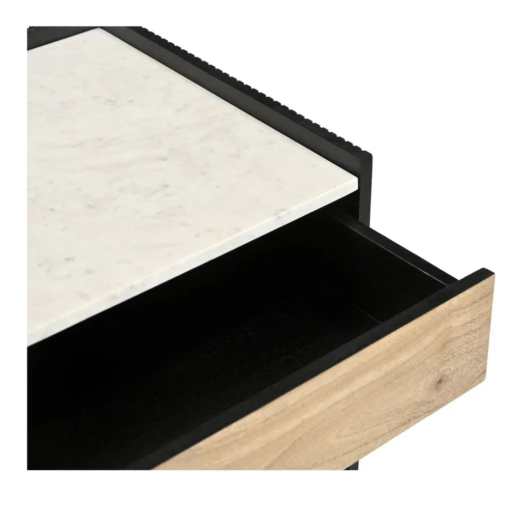 Carter Black Marble Top Nightstand - LOOMLAN - Moe's Home - Nightstands