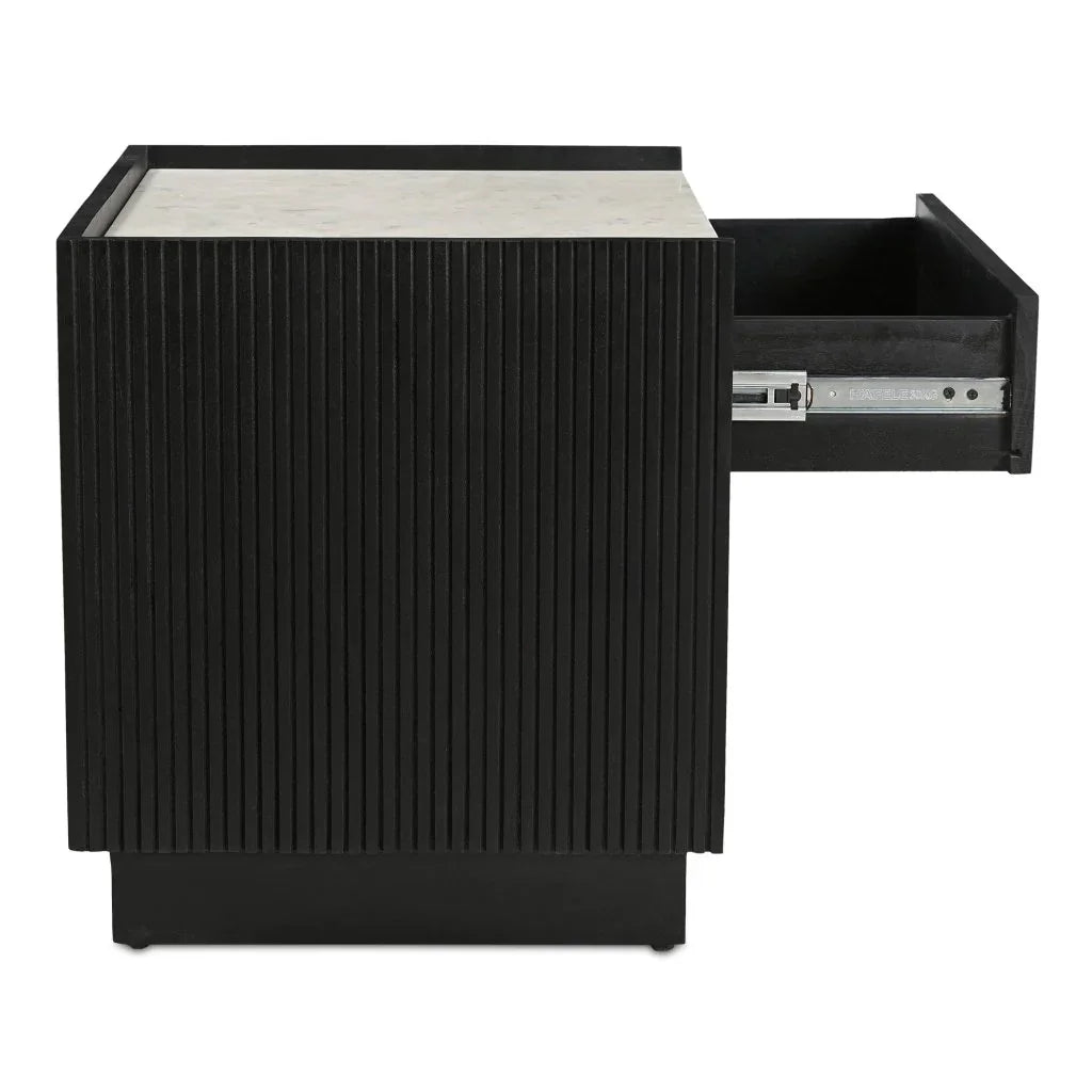 Carter Black Marble Top Nightstand - LOOMLAN - Moe's Home - Nightstands