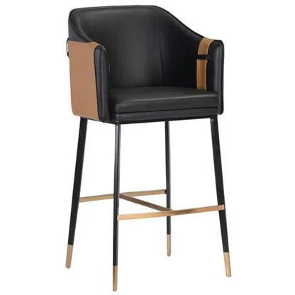 Carter Leather Barstool - LOOMLAN - SUNPAN - Bar Stools