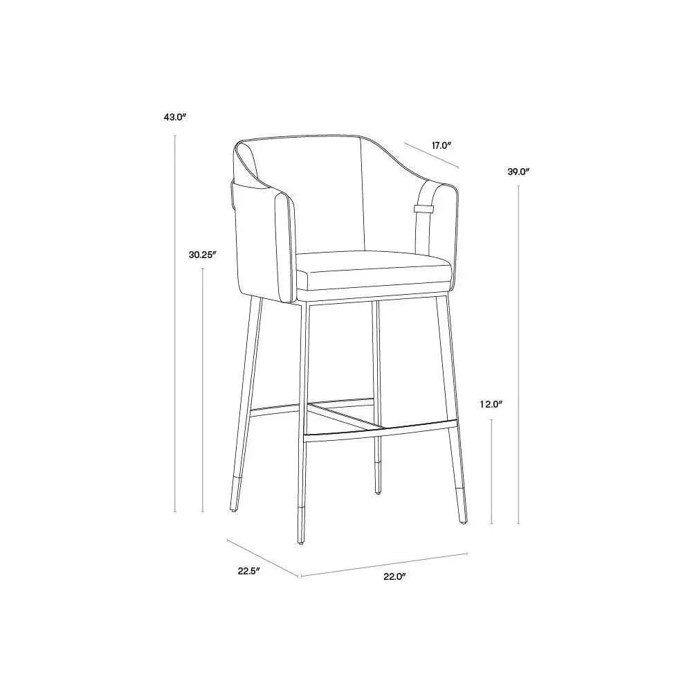 Carter Leather Barstool - LOOMLAN - SUNPAN - Bar Stools