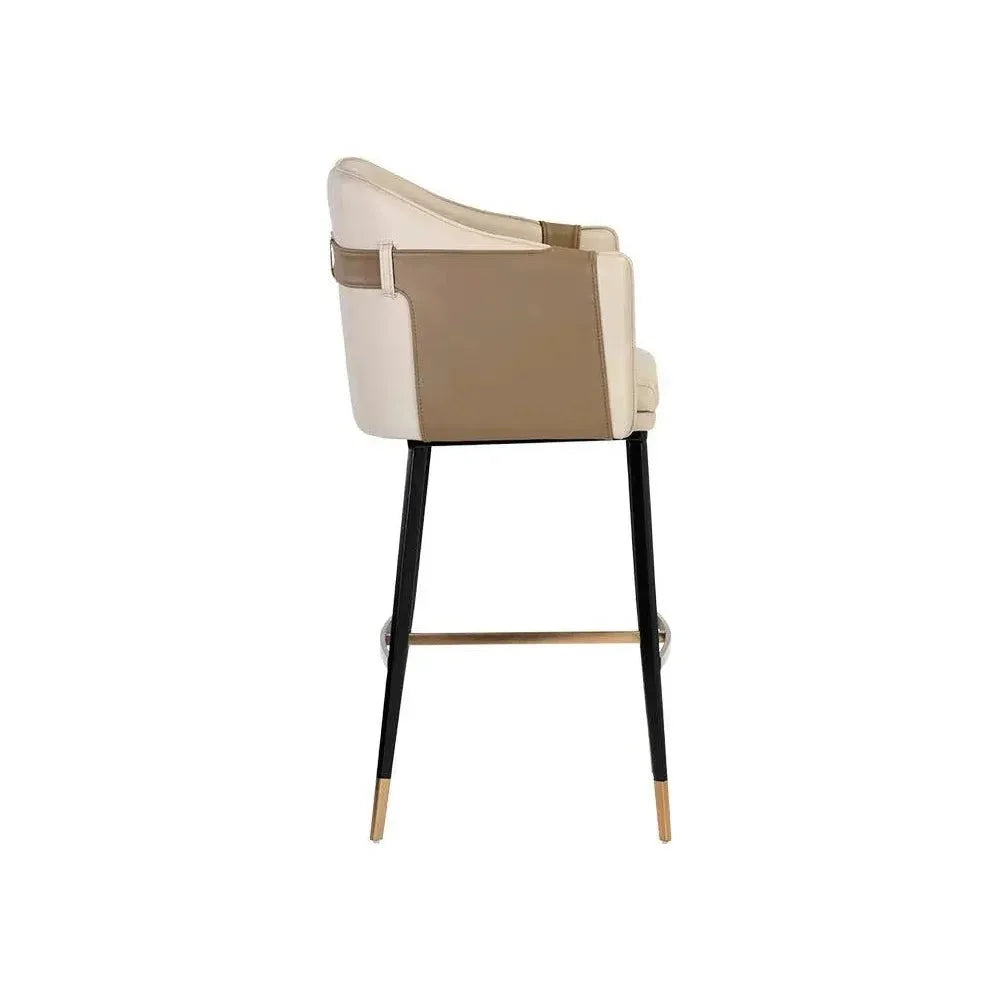 Carter Leather Barstool - LOOMLAN - SUNPAN - Bar Stools