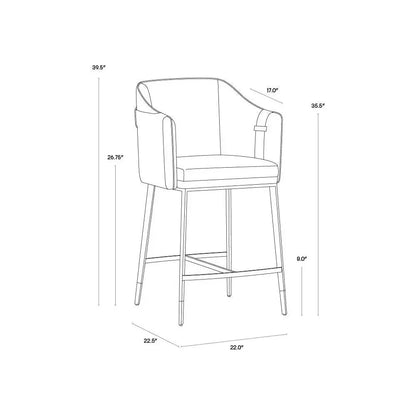 Carter Leather Counter Stool - LOOMLAN - SUNPAN - Counter Stools