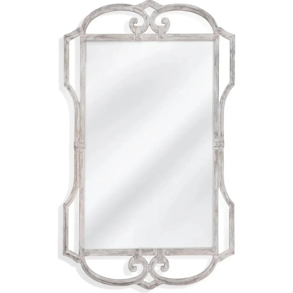Carthage Wood White Vertical Wall Mirror - LOOMLAN - Bassett Mirror - Wall Mirrors
