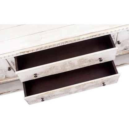 Carved Distressed White Buffet Bianca - LOOMLAN - Peninsula Home - Sideboards