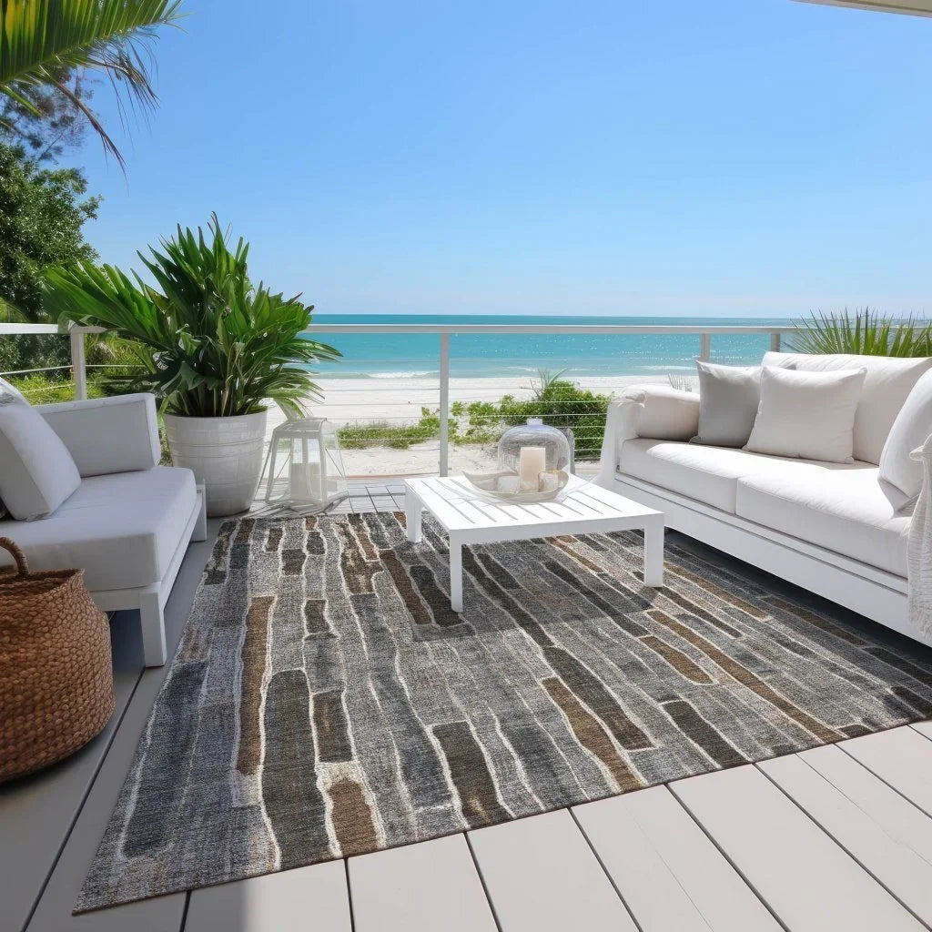 Casava Gray Washable Indoor - Outdoor Rug - LOOMLAN - LOOMLAN Rugs - Outdoor Rugs