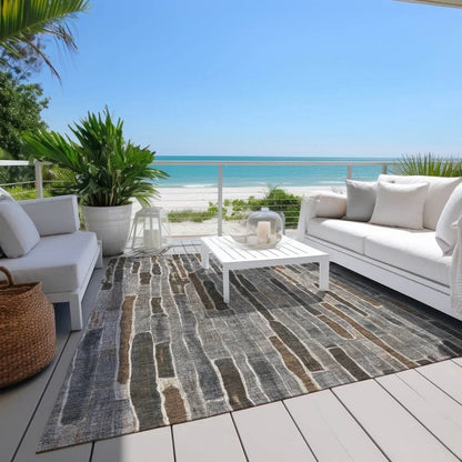 Casava Gray Washable Indoor - Outdoor Rug - LOOMLAN - LOOMLAN Rugs - Outdoor Rugs