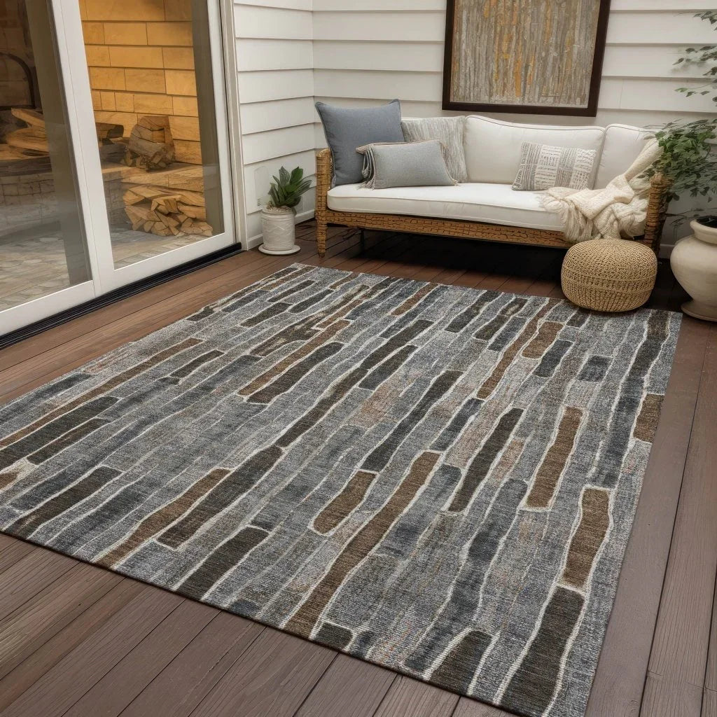 Casava Gray Washable Indoor - Outdoor Rug - LOOMLAN - LOOMLAN Rugs - Outdoor Rugs