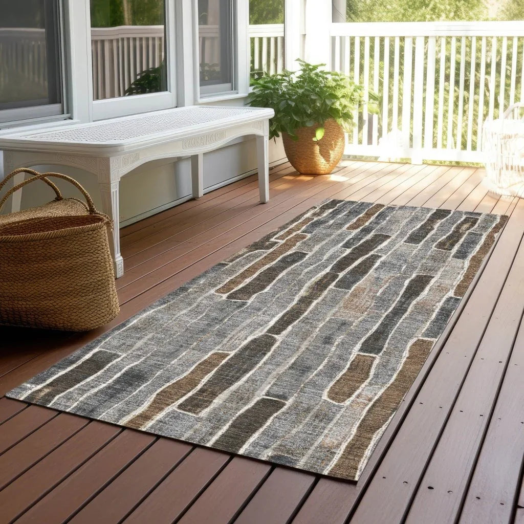 Casava Gray Washable Indoor - Outdoor Rug - LOOMLAN - LOOMLAN Rugs - Outdoor Rugs