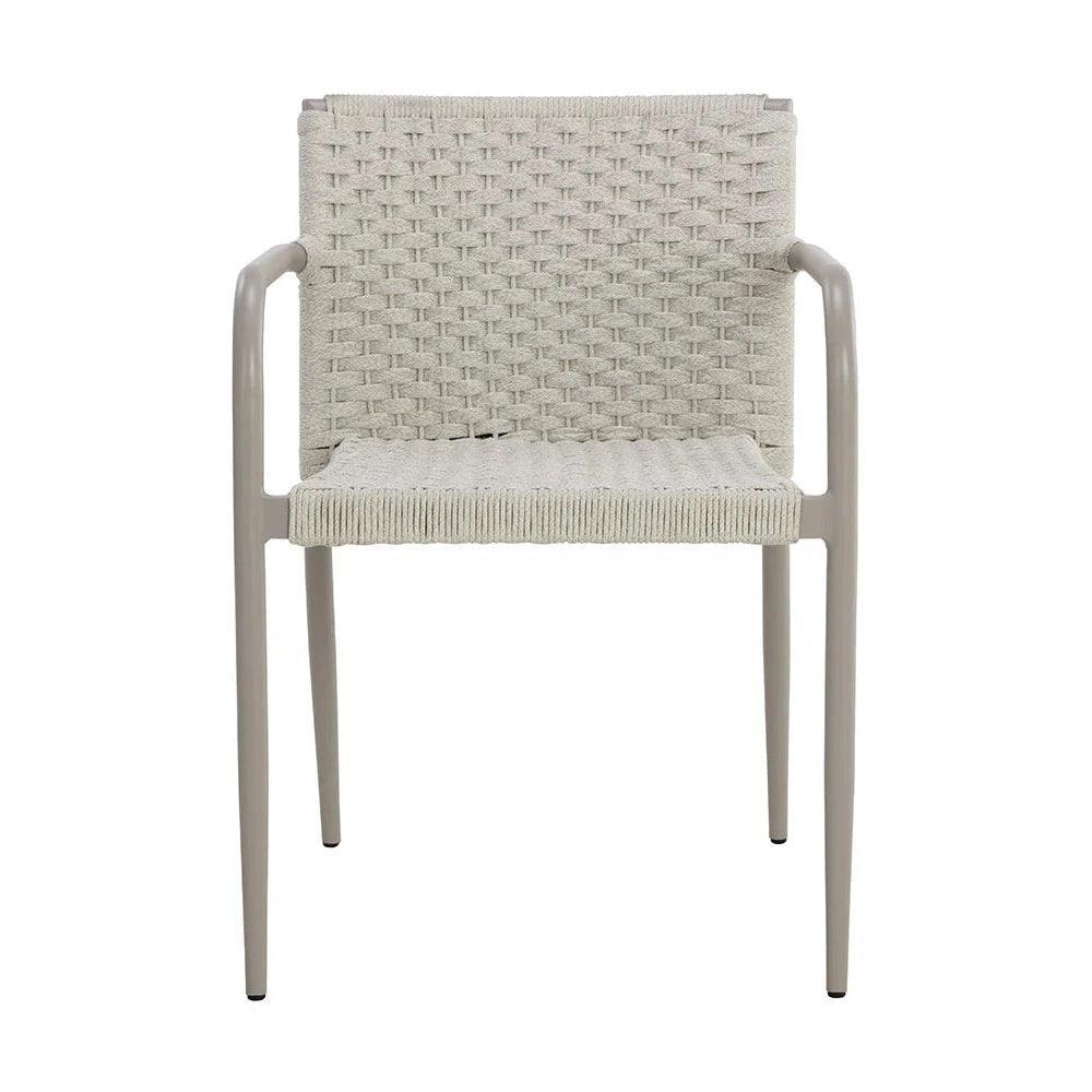 Casella Stackable Dining Armchair Cream - Classic 2PC-Outdoor Dining Chairs-SUNPAN-LOOMLAN